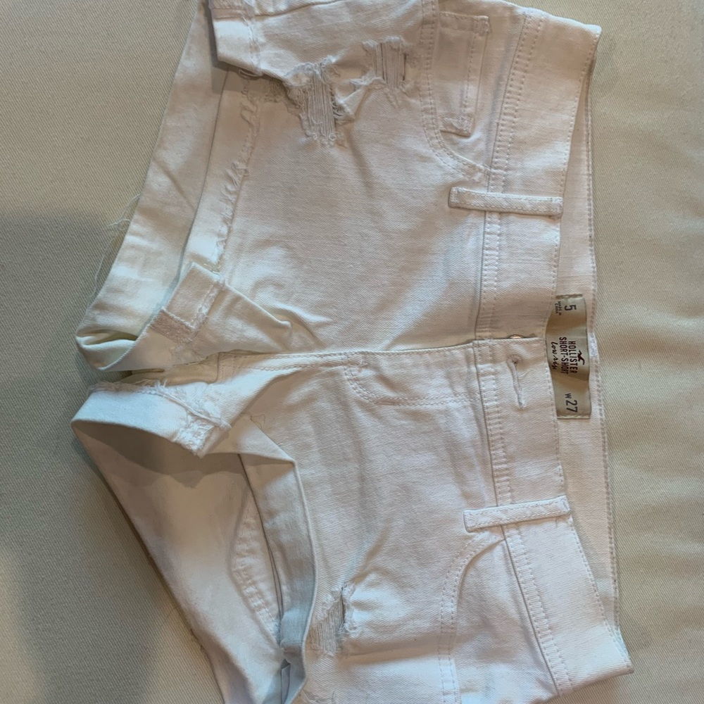 hollister white jean shorts